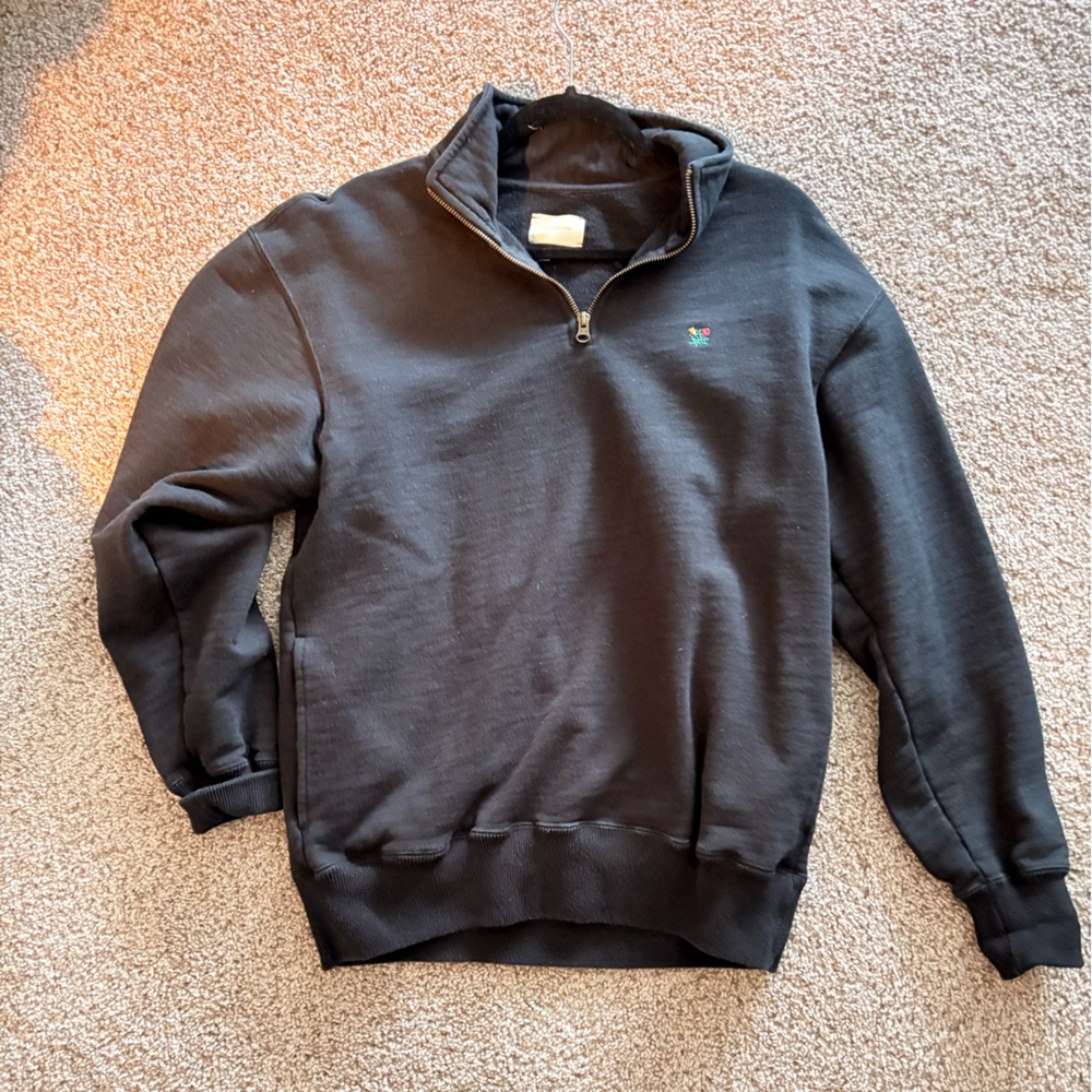 Aime Leon Dore Men's Black Quarter-Zip Sweater